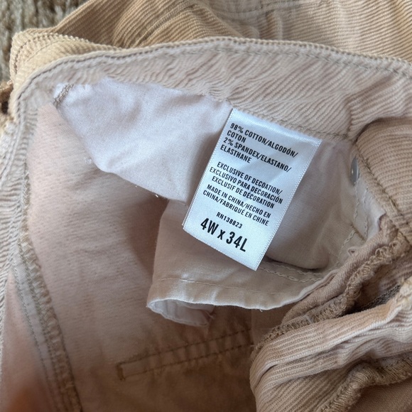 Idyllwind Beige Flared Corduroy Pants size 4/34L - Picture 3 of 4